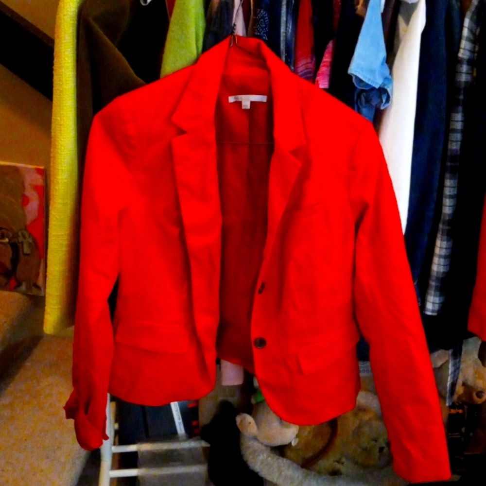 Red 100% cotton blazer